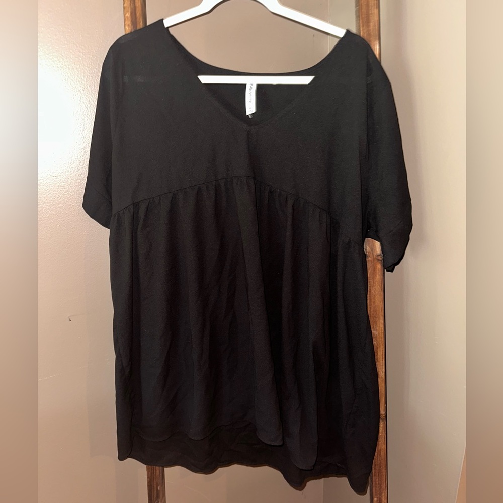 black oversized top